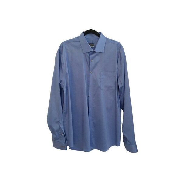Van Heusen Long sleeve pointed collar17-17-1/2 neck, 36-37 sleeve length Blue